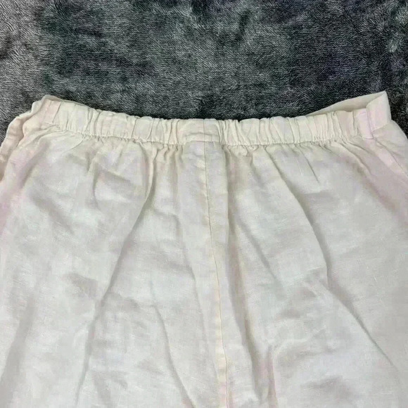 Bryn Walker Linen Pants Wide Leg Pull On Buttons Light Pink Size M Made In USA - Picture 12 of 14